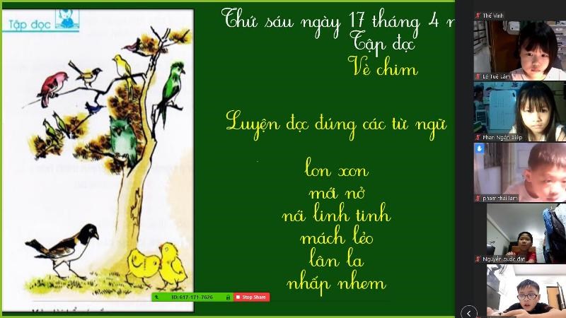 Dạy học trực tuyến ngày 17.4.2020